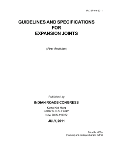 Expansion Joint Guidelines & Specs