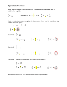 Equivalent Fractions Worksheet