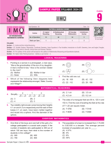 imo sample paper class-9