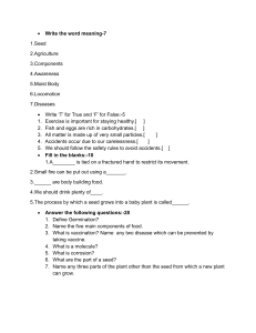 Elementary Science Worksheet: Seeds, Food, Health