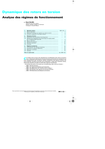 Dynamique des rotors en torsion Analyse des régimes de fonct