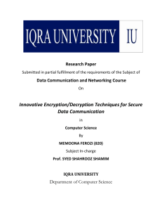 Research Paper for Encryption and decryption techniques.