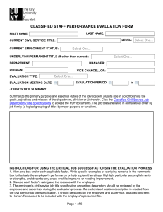 Classified Staff Performance Evaluation Form