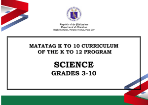 MATATAG K to 10 Science Curriculum