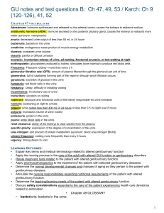 GU Study Notes: Urinary System, Nursing, and Physiology