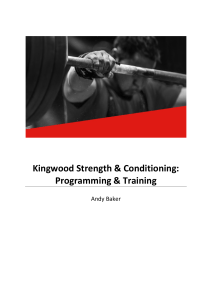 Kingwood Strength & Conditioning Training Program Guide