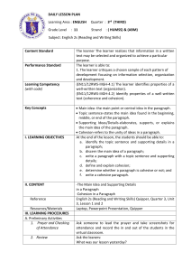 LESSON PLAN WEEK 1 ENG 2S