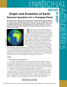 Origin and Evolution of Earth: Research Questions