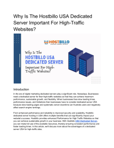 Why Is The Hostbillo USA Dedicated Server Important For High-Traffic Websites?