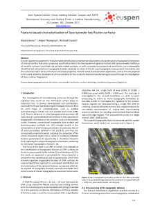 Feature based characterisation of laser