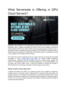 What Serverwala is Offering in GPU Cloud Servers
