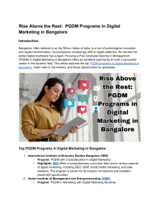 Rise Above the Rest   PGDM Programs in Digital Marketing in Bangalore