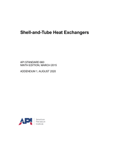 Shell-and-Tube Heat Exchangers API Standard 660