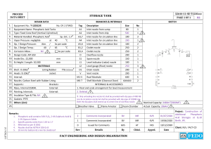 Phosphoric Acid Storage Tank Data Sheet