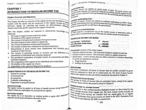 Regular Income Tax Overview