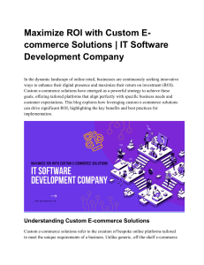 Maximize ROI with Custom E-commerce Solutions   IT Software Development Company