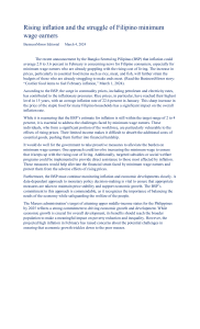 Rising inflation and the struggle of Filipino minimum wage earners