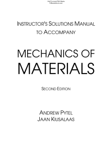 30 Mechanics of Materials 2nd Edition Pytel Kiusalaas Solution Manual
