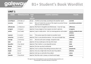 B1PLUS Wordlist Italian