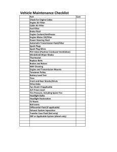 Vehicle Maintenance Checklist