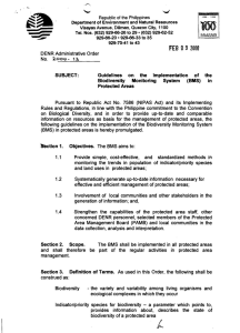 DENR Biodiversity Monitoring System Guidelines