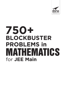 Esercizi di Matematica JEE Main