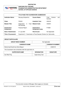 Salmonella Detection in Chicken: Practical Report