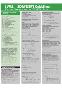 CFA Level I QuickSheet: Ethics, Quant, Economics