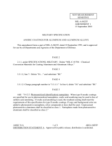 Anodising Standard MIL A 8625
