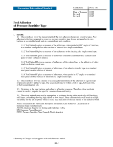 Adhesion test of pressure sensitive test For reference