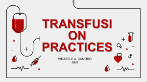 Transfusion Practices: Donor Selection & Safety