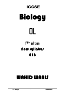 IGCSE Biology OL Textbook: New Syllabus