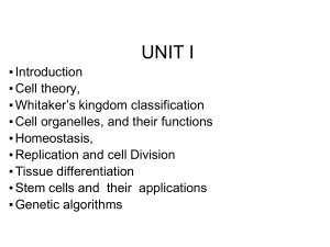 Unit I Biology: Cell Theory, Homeostasis, and More