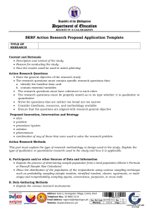 Action Research Proposal Template - DepEd Philippines