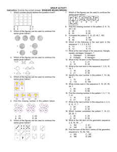 Pattern Recognition & Number Sequences Worksheet