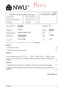 STTN326 Exam: Analysis of Dependent Data