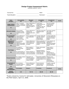 Design Project Assessment Rubric