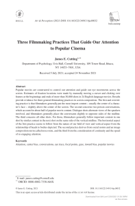 Filmmaking Practices & Attention in Popular Cinema