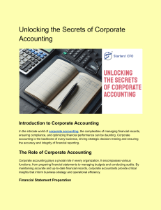 Unlocking the Secrets of Corporate Accounting