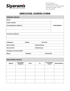 Employee Joining Form