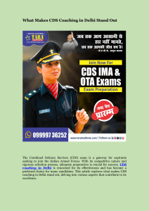What Makes CDS Coaching in Delhi Stand Out
