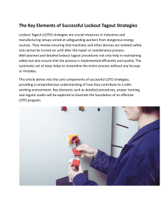 The Key Elements of Successful Lockout Tagout Strategies