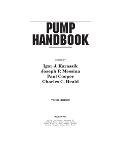 Pump Handbook: Theory, Design, and Applications