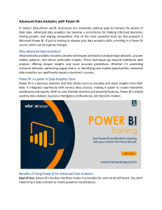 Advanced Data Analytics with Power BI