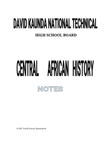 Central African History Course Outline