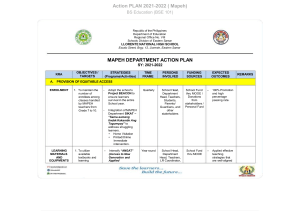 MAPEH Action Plan 2021-2022