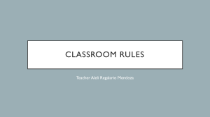 Classroom Rules and Regulations