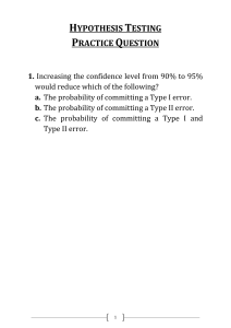 1. HYPOTHESIS TESTING QUESTIONS