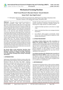 Mechanical Farming Machine Research Paper