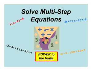 Solve Multi-Step Equations: A Math Presentation